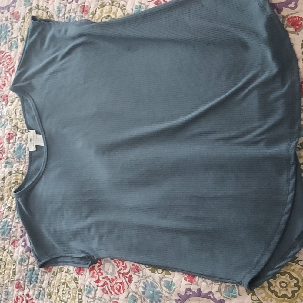 NWOT Gray Ribbed Tee